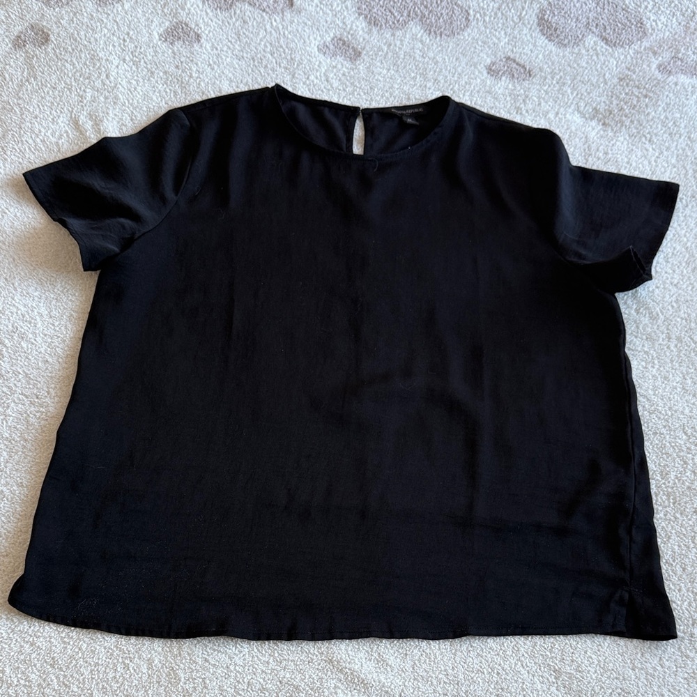 Banana Republic Elegant Black Short Sleeve Top
